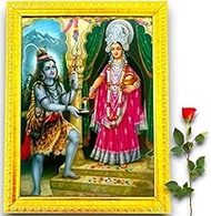 Indianstore4all Goddess Annapurna Devi (7 X 9 INCH) Annapoorani Mata Maa Wall Painting Framed Home D