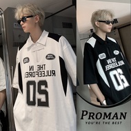 【From Perak】ProMan baju lelaki berkolar Men's POLO Shirt Printed American Loose Lapel Short Sleeve t