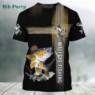 Men Shirts Graphic Tee Fish Print Short Sleeved T-shirt for Men Fish Graphic T shirts Men's Summer C