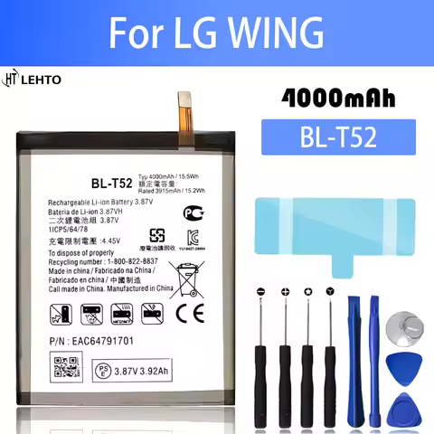 Original Capacity BL-T52 T52 Battery For LG WING 5G LMF100N LM-F100N LM-F100V LM-F100 BL-T52 Mobile 