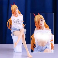 WD 20Cm Anime Chainsaw Man Figure Power Figure Hentai Clothes Removable Chainsawman Power Figure PV