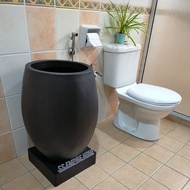 Tempayan TP1 Flat Fiberglass Black Tangki Simpanan Air Bathtub Tong Mandi Bekas Kolah Air Bilik Air 
