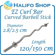 [Ez Curl Bar] Solid Curved Barbell Stick Fitness Home Gym