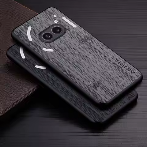 Case for Nothing Phone 2a 1 2 Funda Bamboo Wood Pattern Leather Phone Cover Luxury Coque for Nothing