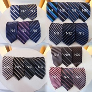 dasi panjang motif navy garis | dasi premium kantor navy hitam