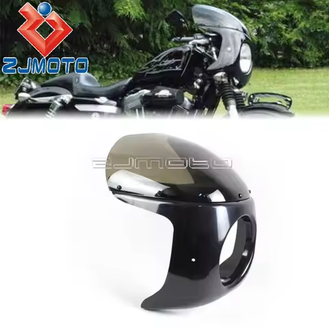 Vintage Cafe Racer Universal 7" Headlight Fairing Retro Cruiser 7inch Round Front Light Fairing Wind