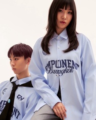 COMPONENT BANGKOK LOGO STRIPE LONG SLEEVE SHIRT - BLUE