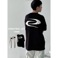 [ANNOYING LIFE] Y2K Future Sense LOGO Printed Short T 2 Colors Street Dropped Shoulder Loose Sleeve 