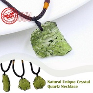 High Quality Natural Unique Quartz Necklace Impact Glass Stone Moldavite Pendant Necklace R5f9 H4t4