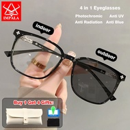 IMPALA JS6022P Auto Change Color Myopia Glasses for Men and Women Anti Blue Light Nearsighted Eyegla