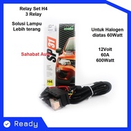 RELAY CABLE SET H4 HEADLAMP H4 CAR 3 RELAY ORIGINAL
