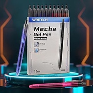 WRITECH Gel Pens Fine Point: 0.5mm Retractable Black Ink Pen 10ct Quick Dry No Smear Smooth Writing