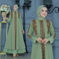 RINA BUSANA - COD - gamis turki terbaru 2023 mewah - Gamis Abaya Sage Green 2023 - Gamis Abaya Turki Warna Sage - Abaya Turkey Dbai Bordir Mewah