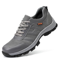 (พร้อมส่งจากไทย) รองเท้าเซฟตี้หัวเหล็ก *มีไซส์เล็กคุณผู้หญิงใส่ได้* พื้นเสริมเหล็ก กันลื่น กันน้ำม