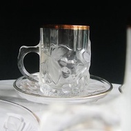 【老時光 OLD-TIME】早期二手日本製玻璃咖啡杯組(一杯一盤為一組