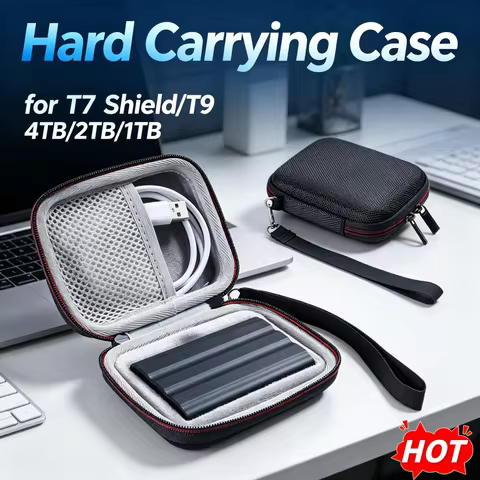 EVA Hard Drive Case with Mesh Bag&Hand Strap Travel Storage Bag External Hard Drive Bag for Samsung