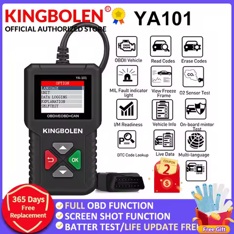 KINGBOLEN YA101 OBD2 Scanner Automotive Battery Diagnostic Engine Check Diagnostic Tool Code Reader 