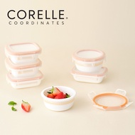 Corelle Jacquard Band Sealed Food Storage Container 6p Dishwasher Oven Safe White