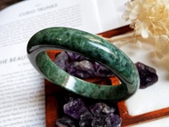 天然緬甸A貨翡翠 花青福鐲 玉鐲