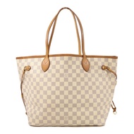 LOUIS VUITTON Damier Azur Neverfull MM金扣肩背袋