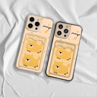 Couple Crystal Slot Card Case Casing for Redmi 14C 14R 13 12 5G 13C 4G 9 Power 9T 9 Prime 9AT 9A 9i 