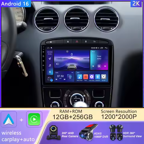 For Peugeot RCZ 308 SW 2007 - 2015 408 2012 - 2020 Android Car Multimedia Player Carplay Auto Radio