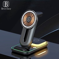 Wireless Charger 3-in-1 Magnetic Stand Holder for Phone 16 15 14 13 12 Pro Watch Airpods Pro Chargin