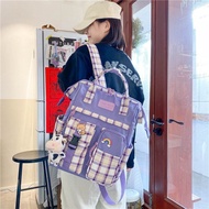2021 Preppy Purple Backpack Women Waterproof Candy Colors Backpacks College High School Bags for Teenage Girl Cute Travel Bag