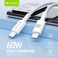 Y12345G BAVIN CB274 60W PD USB Type C to Type C Data Cable Fast Charger & Data Transmission