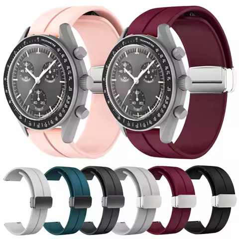 20mm Silicone Magnetic Buckle Strap For Omega X Swatch Joint MoonSwatch Wristband For MoonSwatch Rep