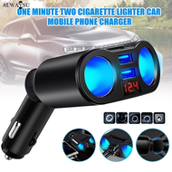 3.1A Dual USB Car Charger 2 Port LCD Display 12-24V Lighter Socket Rotatable Mobile Phone Fast Charger Power Adapter