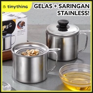 1.3 L Stainless Steel Oil Filter Container Glass 1.3 liters 1.3 liters