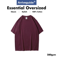 Arrive Guide 280gsm Unisex Oversized Plain Tshirt / Baju Oversize Tee / Tshirt Oversized - Maroon AG