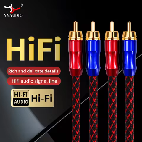 YYAUDIO HIFI Stereo Pair RCA Cable High-performance Premium Hi-Fi Audio 2rca to 2rca Interconnect Ca