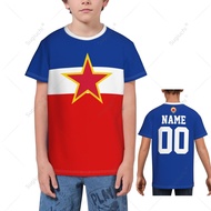 2025 New AdultCustom Name Number Yugoslavia Emblem 3D T-shirts For Kids Youth Boy/Girl Tees jersey S
