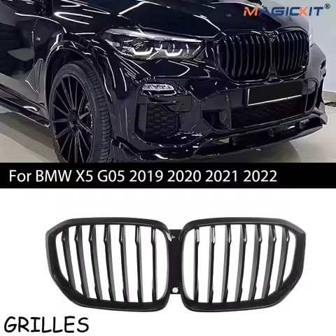 MAGICKIT For BMW X 5 Series G05 X5 30d 40i 50i M50d 2019-2022 Front Grille Gloss Black ABS CAR Acces
