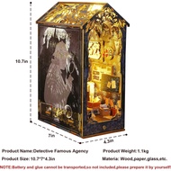 CUTEROOM DIY Book Nook Kit, DIY Dollhouse Booknook Bookshelf Insert Decor Alley, Bookends Model Buil