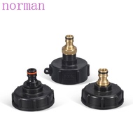 NORMAN IBC Tank Valve Adapter Hose, Brass S60x6 IBC Tank Tap Adapter, Replacement Valve Adjustable 1/2" 3/4" Garden Water Connector Water Tank