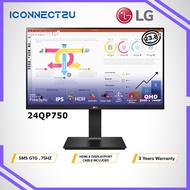 LG 23.8'' 24QP750 5ms 75Hz QHD IPS Daisy Chain and USB Type-C Monitor