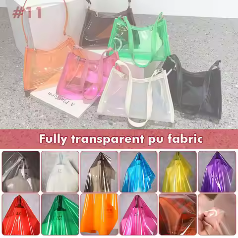 Transparent TPU Fabric Multicolour PVC Plastic Film DIY Waterproof Crystal Bag Stage Clothes Decor R