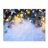 7X5Ft Christmas Photography Background Winter Christmas Bell Christmas White Photo Studio Background Cloth