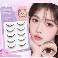 3 Pack Short Manga Style Full Strip False Eyelashes 5 Pairs Per Pack Hard Band Natural Innocent Look