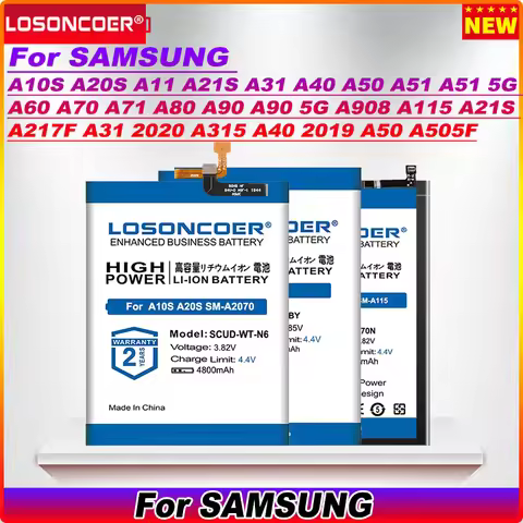 5800mAh Battery For SAMSUNG Galaxy A31 2020 A315 A40 A50 A505F A51 A60 A70 2019 A71 A80 A90 5G A10S 