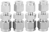 4Pcs Compres Tube A, 304 less Steel Double Ferrule Straight Reducer Union, Strength Pipe Fittings fo