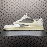 【100%LJR Batch】Travis Scott x Air Jordan 1 Low "Sail and Ridgerock" Basketball Shoes For Men