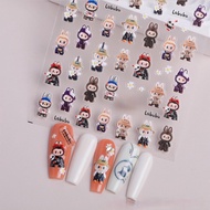 Labubu embossed 5D nail sticker for nail decoration nail art accessories