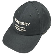 BURBERRY 棒球帽，義大利製，Horseferry 刺繡，8057625 1001，L 碼（59 公分），黑色/米色（B1047），原價 ¥47,300，棉斜紋布，二手。