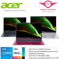Acer Swift 3 SF314-511-504D 14'' FHD Laptop Berry Red ( I5-1135G7, 8GB, 512GB SSD, Intel, W11, HS )