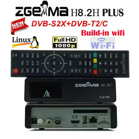 [Genuine]2025Newest set-top box Zgemma H8.2H+ Linux Enigma2 Build-in wifi DVB-S2X+DVB-T2/C H2.65 Bes
