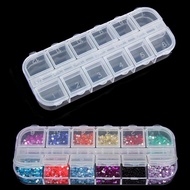 12 Slots Diamond Painting Clear Storage Box Transparent Plastic Nail Art Rhinestones Jewelry Box